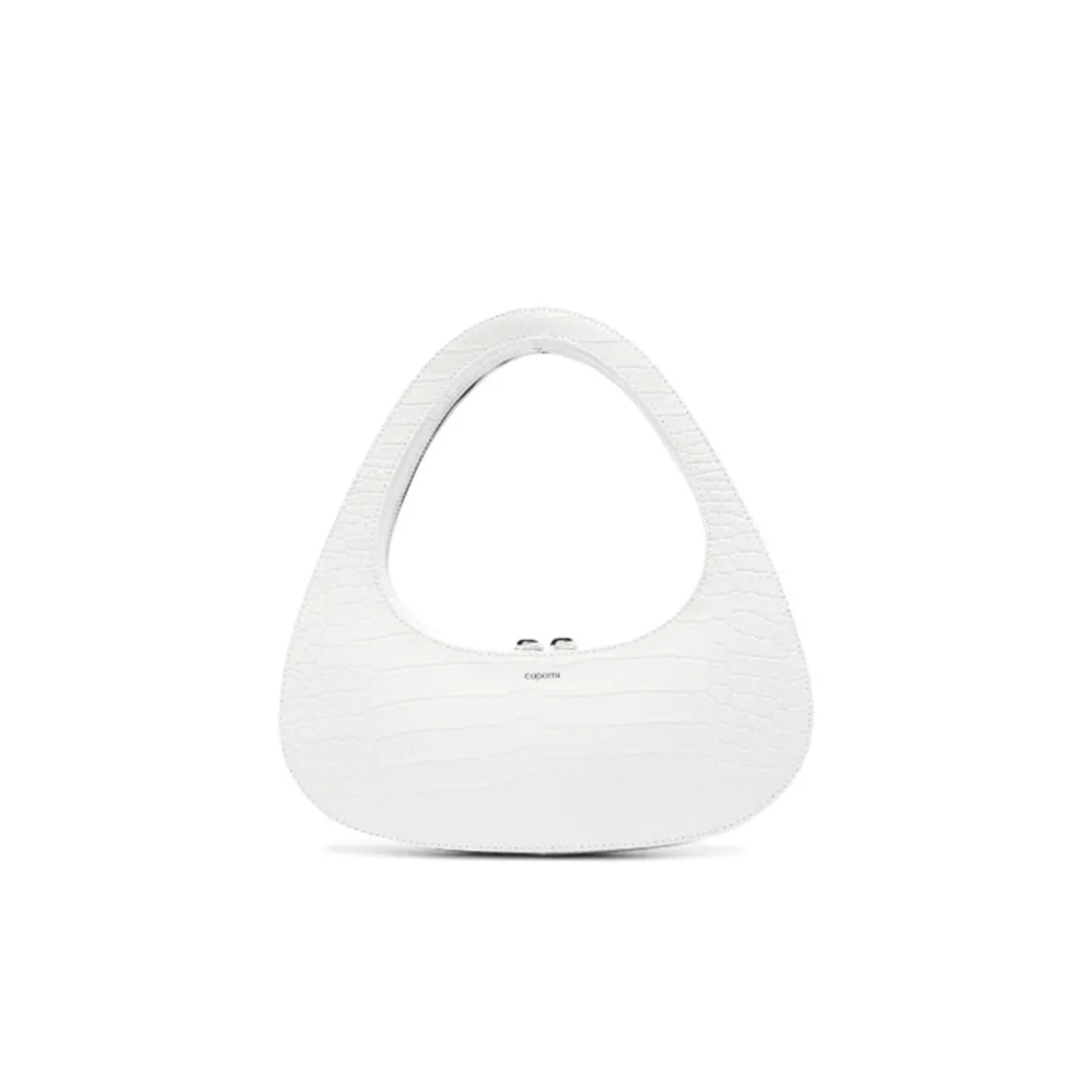 Coperni White Croc-Embossed Handbag